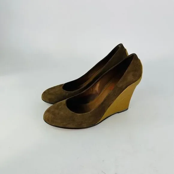 Michael Kors Women's Brown Suede Wedge Heels US 9 M Slip-on Shoes - Picture 4 of 15